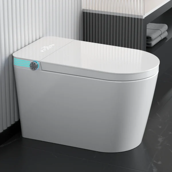 Smart Toilet with Built in Bidet, AUTO Open/Close, U-Shaped Heated Bidet Toilet Seat with Soft Close, Voice Control, Foam Shield