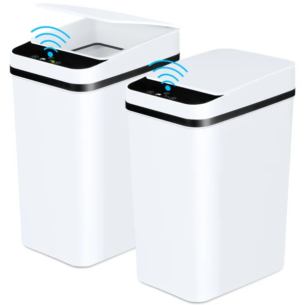 2  Automatic Trash Cans With Touchless Motion Sensor