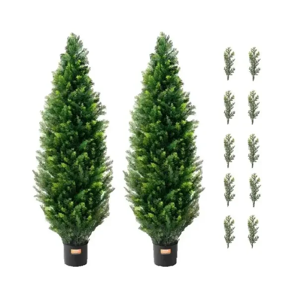 Artificial Cedar Topiary Evergreen Tree for Home Decor for Indoor or Outdoor