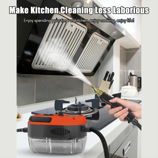2500W Portable Handheld High Temperature Steam Cleaner with Brush Heads for Kitchen Appliances & Furniture