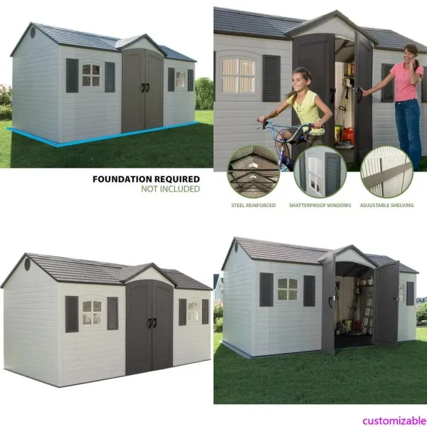 Lifetime 8'x15' Desert Sand Outdoor Storage Shed